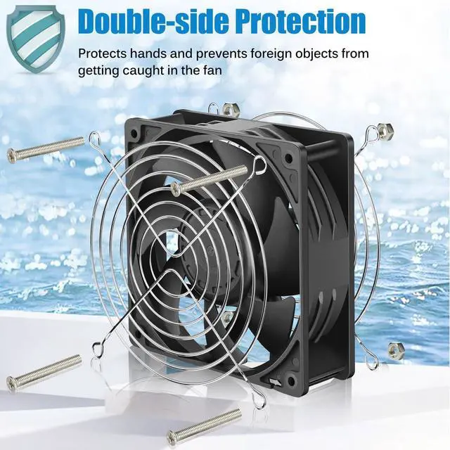 Alt view image 5 of 5 - GDSTIME 12vdc Waterproof IP67 Fan Bundle, High Speed 120x38mm Fan with 80x25mm Fan, Dual Ball Bearing Brushless Computer Case Cooling Fan 2-Pin for DIY Cooling Ventilation Exhaust Projects