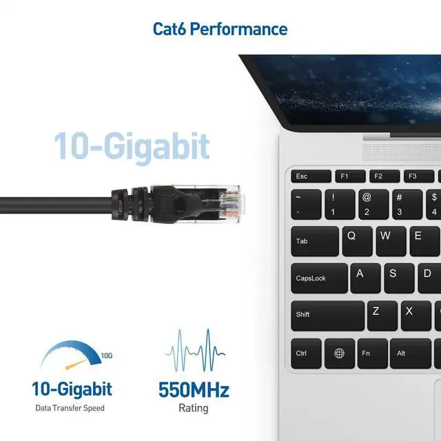 Alt view image 5 of 5 - Cable Matters USB Over Ethernet Extender with 2X USB Ports up to 165ft - Full USB 2.0 Support USB Extender Over Cat6 for Keyboard, Mouse, Webcam & 10Gbps Snagless Long Cat 6 Ethernet Cable 100 ft