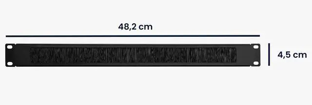 Alt view image 4 of 5 - kwmobile Black 1U Brush Panel (3 Pack) - 19 inch Server Rack Cable Management - Manage Rackmount Network and Power Cables - Metal Panels with Brushes