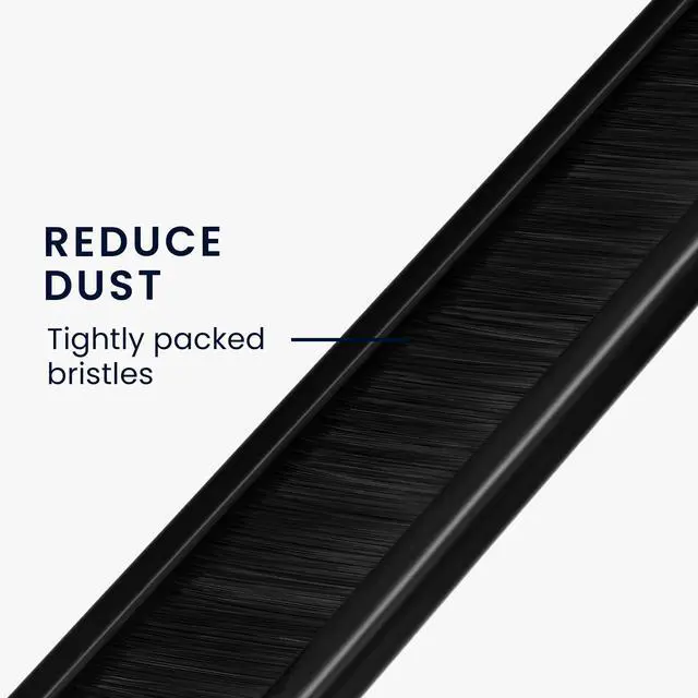 Alt view image 3 of 5 - kwmobile Black 1U Brush Panel (3 Pack) - 19 inch Server Rack Cable Management - Manage Rackmount Network and Power Cables - Metal Panels with Brushes