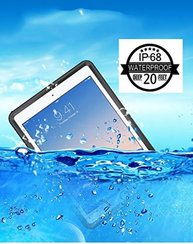 Alt view image 2 of 5 - AICase iPad Pro 10.5 IP68 Waterproof, 360 Degree All Round Protective Ultra Slim Thin Dust/Snow Proof with Lanyard 2017-Black