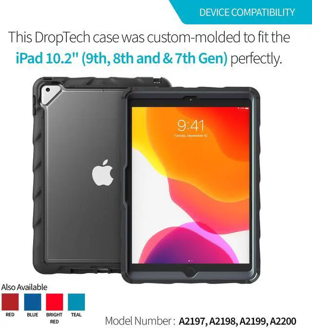 Alt view image 2 of 5 - Gumdrop DropTech Clear Case Fits Apple iPad 9th | 8th | 7th Gen (10.2-inch) Designed for K-12 Students Teachers & Classrooms-Drop Tested Rugged Shockproof Bumpers for Reliable Device Protection-Black