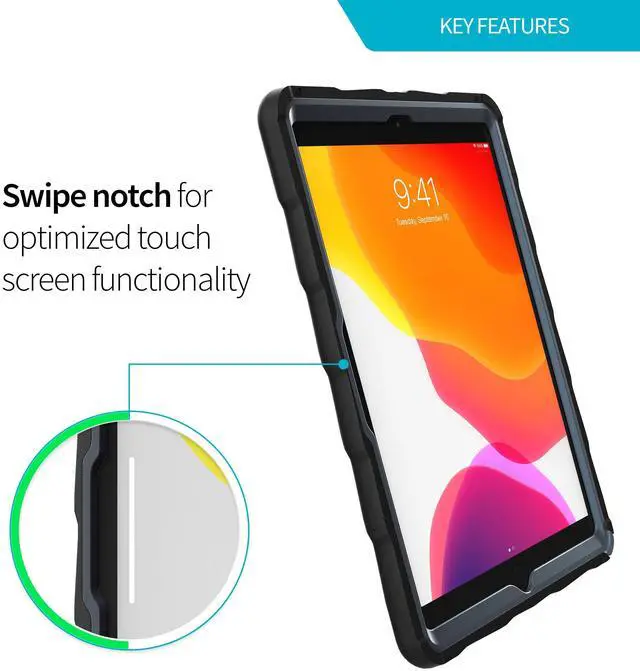 Alt view image 4 of 5 - Gumdrop DropTech Clear Case Fits Apple iPad 9th | 8th | 7th Gen (10.2-inch) Designed for K-12 Students Teachers & Classrooms-Drop Tested Rugged Shockproof Bumpers for Reliable Device Protection-Black