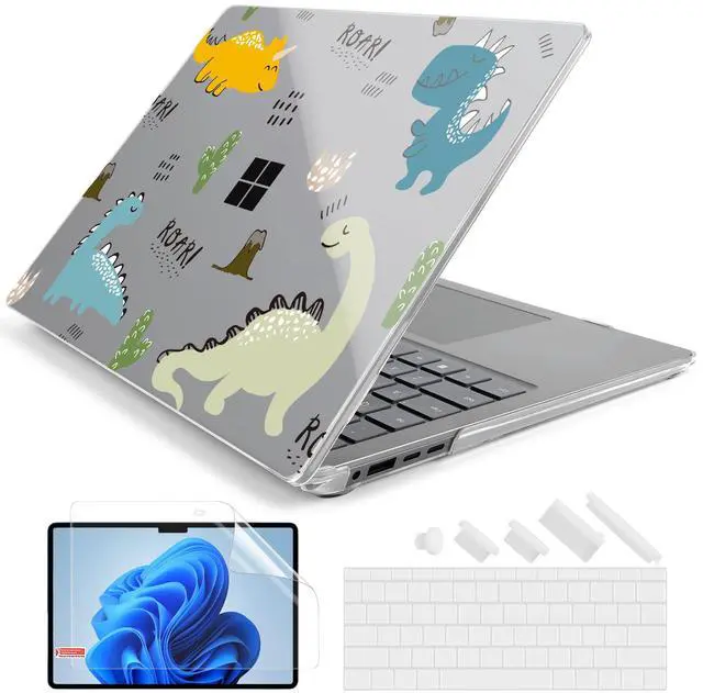 Main image of Batianda Premium Case for 2024 Microsoft Surface Laptop 13.8" Touchscreen (7th Edition) Creative Pattern Durable Scratch-Resistant Easy Install, with Keyboard Cover & Screen Protector, Cute Dinosaur