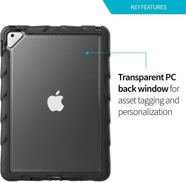 Alt view image 5 of 5 - Gumdrop DropTech Clear Case Fits Apple iPad 9th | 8th | 7th Gen (10.2-inch) Designed for K-12 Students Teachers & Classrooms-Drop Tested Rugged Shockproof Bumpers for Reliable Device Protection-Black