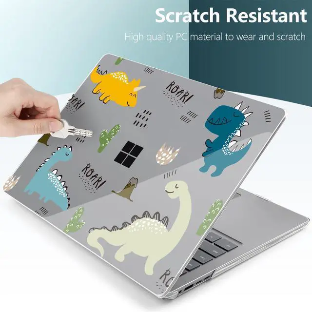 Alt view image 4 of 5 - Batianda Premium Case for 2024 Microsoft Surface Laptop 13.8" Touchscreen (7th Edition) Creative Pattern Durable Scratch-Resistant Easy Install, with Keyboard Cover & Screen Protector, Cute Dinosaur
