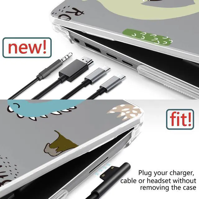 Alt view image 5 of 5 - Batianda Premium Case for 2024 Microsoft Surface Laptop 13.8" Touchscreen (7th Edition) Creative Pattern Durable Scratch-Resistant Easy Install, with Keyboard Cover & Screen Protector, Cute Dinosaur