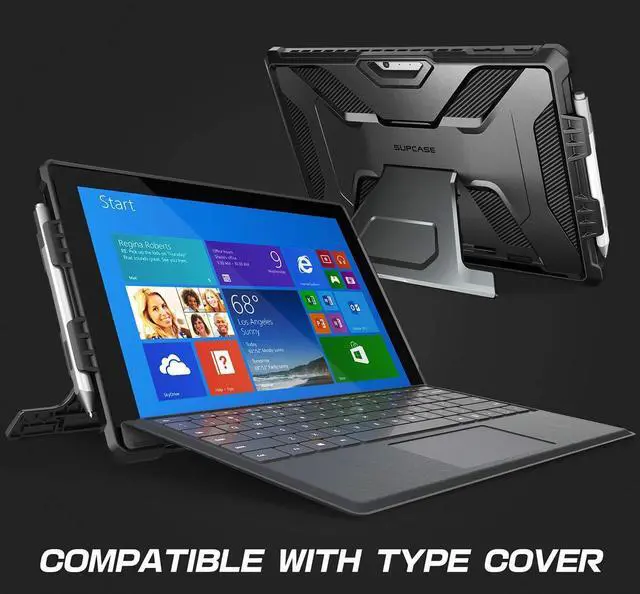 Alt view image 3 of 5 - SUPCASE for Microsoft Surface Pro 7 Case with Stand (Unicorn Beetle Pro), [Pen Holder] [Military-Grade Protection] Heavy Duty Rugged Tablet Cover for Surface Pro 7/Pro 6/Pro 5/Pro 4/Pro LTE, Black