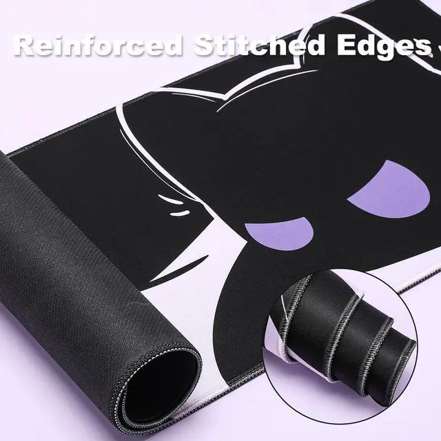 Alt view image 5 of 5 - YUNZII Keynovo Gaming Mouse Pad, Large Mouse Pad, Non-Slip 4mm Laptop Gaming Desk Pad for Office and Home(Cool cat, 31.49'' x 11.8'')