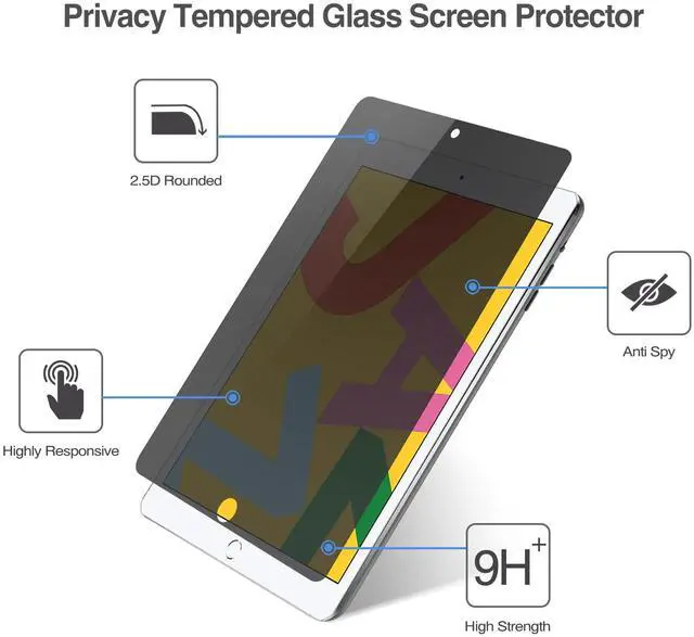 Alt view image 4 of 5 - ProCase iPad 10.2 2021 9th/ 2020 8th/ 2019 7th Gen Privacy Screen Protector Bundle with 2 Pack iPad 10.2 9th 2021/ 8th 2020/ 7th 2019 Screen Protector