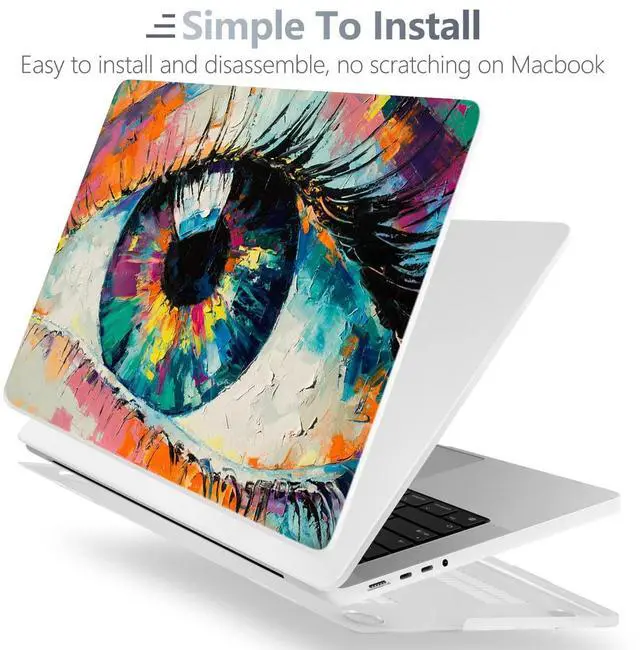 Alt view image 4 of 5 - Batianda Design Case for New MacBook Pro 16 Inch M4 2024 2023 Release with M3 M2 M1 Pro/Max Chip,3D Painted Hard Shell with Keyboard Cover & Screen Protector,Eye