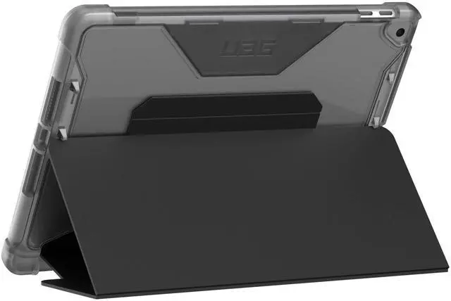 Alt view image 5 of 5 - URBAN ARMOR GEAR UAG Designed for iPad 10.2 Case iPad 9th Generation 2021 iPad 8th Generation 2020, Black/Ice, Rugged Clear Multi-Angle Viewing Folio Stand with Pencil Holder Plyo Protective Cover