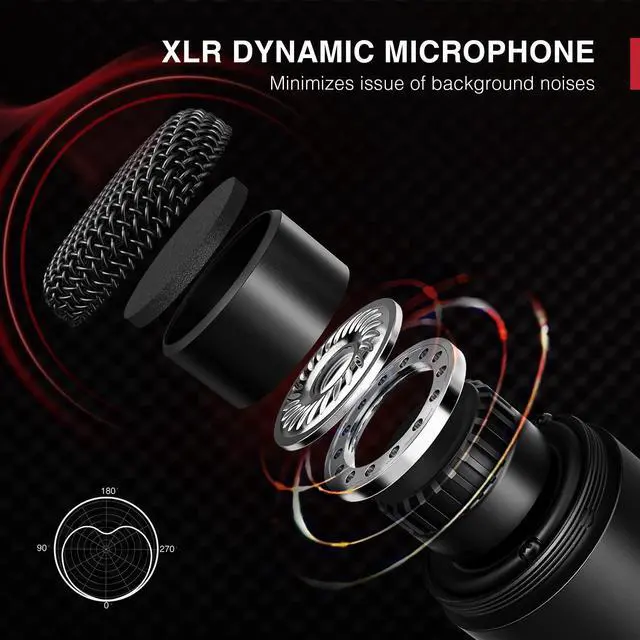 Alt view image 4 of 5 - FIFINE Gaming Headset and XLR Dynamic Microphone, Vocal Podcast Microphone with for Streaming Voice-Over,7.1 Surround Sound Computer USB Headset with EQ Mode,for Laptop (H6+K669D)
