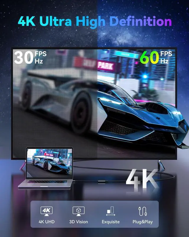 Alt view image 4 of 5 - USB C to Dual HDMI Adapter 4K@60Hz, HDMI Splitter for Dual Monitors Extend Display, USB C HUB Multi Monitor Adapter to 2HDMI Ports Converter for Dell XPS 13/15,HP,Lenovo, Surface Type C Laptop(Black)