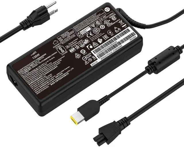 Alt view image 2 of 5 - 135W New Slim Laptop Charger fit for Thinkpad X1 Extreme Gen 2 P1 P15v T15p T440P T470p T540p for Legion Y50 Y520 Y530 Y50P-70 Y520-15 4X20E50558 ADL1 35NDC2A 20V 6.75A Power AC Adapter