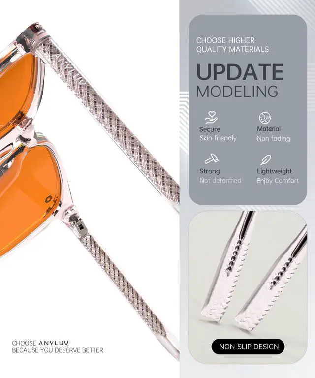 Alt view image 3 of 5 - ANYLUV Blue Light Glasses for Woman Men, Womens Blue Light Blocking Glasses Computer Glasses Anti Eyestrain & UV400