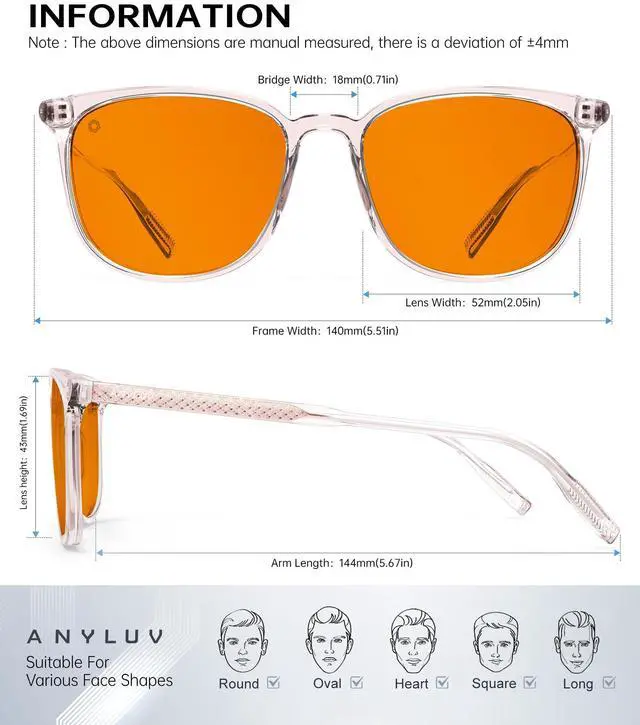 Alt view image 4 of 5 - ANYLUV Blue Light Glasses for Woman Men, Womens Blue Light Blocking Glasses Computer Glasses Anti Eyestrain & UV400