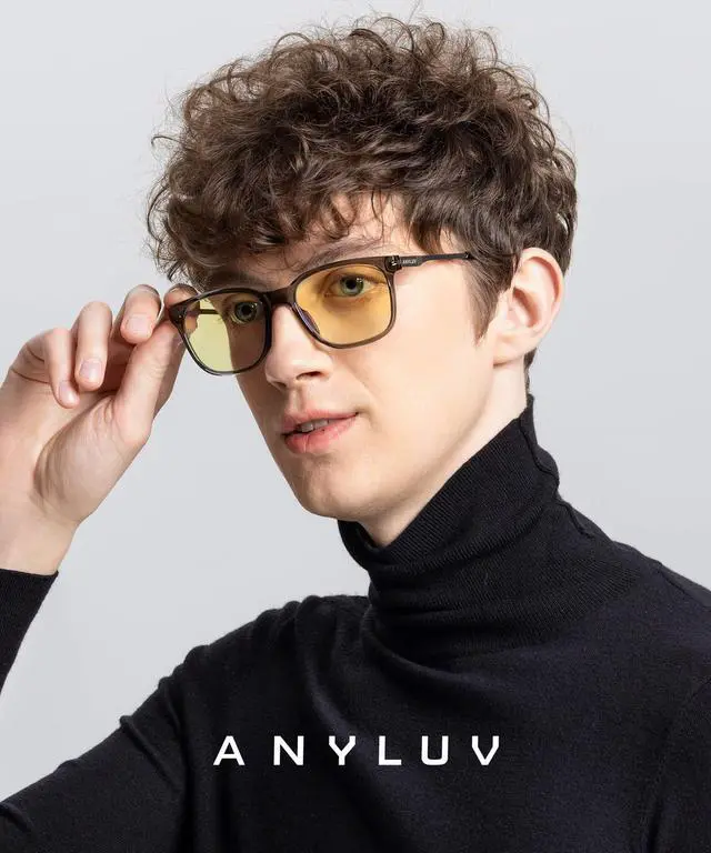 Alt view image 2 of 5 - ANYLUV Blue Light Glasses for Men, Computer Gaming Glasses men, Stylish Anti Eyestrain Blue Light Blocking Glasses Men