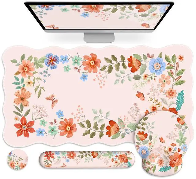 Main image of Anyshock Desk Matt for Desktop, Non Slip Base Mouse Pad with Wrist Rest, Wrist Pad for Keyboard, Gaming Mouse Pad Large, Anti-Fatigue Gel Mouse Pad with Wrist Support(Light Pink)