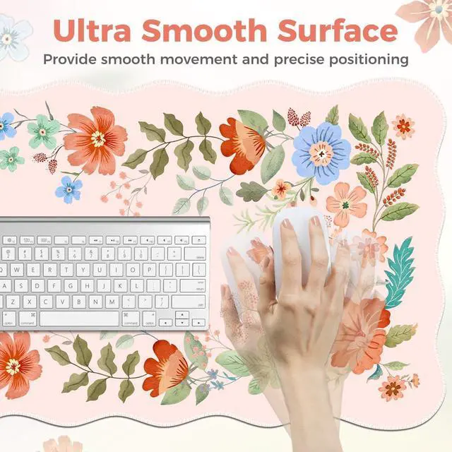 Alt view image 5 of 5 - Anyshock Desk Matt for Desktop, Non Slip Base Mouse Pad with Wrist Rest, Wrist Pad for Keyboard, Gaming Mouse Pad Large, Anti-Fatigue Gel Mouse Pad with Wrist Support(Light Pink)