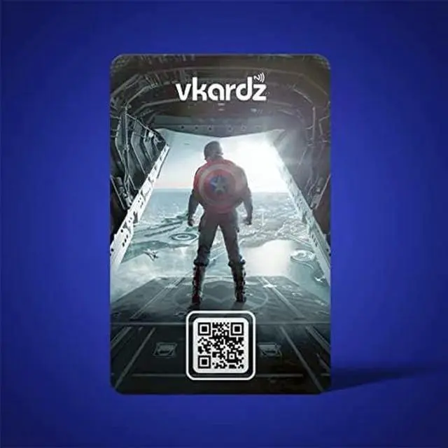 Alt view image 3 of 5 - Vkardz - Superhero's PVC Digital nfc Business card || Easy Contact sharing Scratch less Matte Print Pocket Friendly NFC Card || Superhero cards (Captain America)