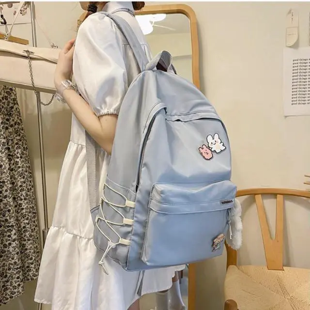 Alt view image 2 of 5 - BILIPOPX Kawaii Backpack with Cute Accessories Aesthetic 15.6 Inch Laptop Backpack Pin Plush Pendant (Blue,Single Backpack)