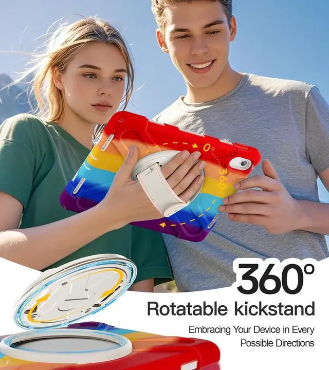 Alt view image 5 of 5 - BRAECN for iPad (A16) 11th/10th Generation case 11/10.9 inch 2025/2022 Heavy Duty Shockproof Protective with Pencil Holder Screen Protector 360degRotating Stand Handle & Shoulder Strap Full Body Cover