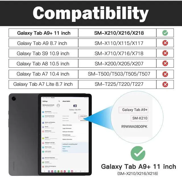 Alt view image 2 of 5 - BRAECN for Samsung Galaxy Tab A9 Plus Case 11 Inch 2023, Shockproof Hard Duty Case with Screen Protector &360 Rotating Stand&Hand Strap/Shoulder Strap for Galaxy A9 Plus Tablet-Black