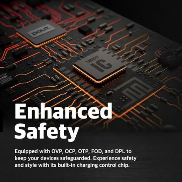 Alt view image 5 of 5 - POUT H3 PRO Wireless Charging Mouse Pad - Qi-Enabled Fast Charger with Anti-Slip Base & Smooth Surface for Phones and Earbuds - Sleek Desk Accessory for Home & Office (Midnight Blue)