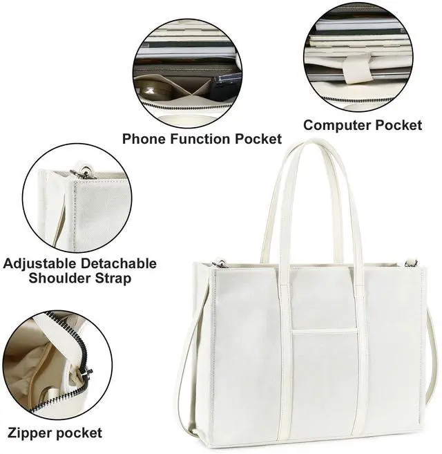 Alt view image 5 of 5 - BTOOP Tote Bag for Women Work Teacher Tote Bag 15.6 inch Laptop Shoulder Bags Handbag Office Briefcase with Clutch Purse