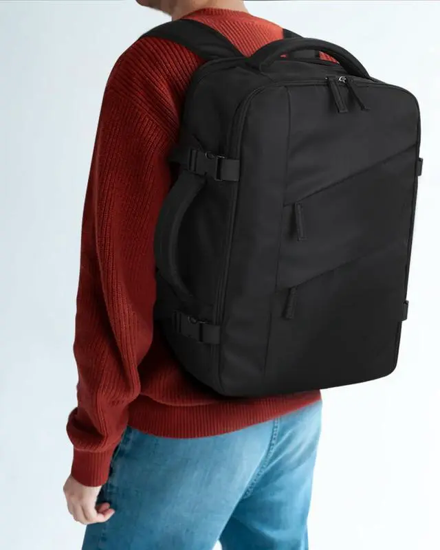 Alt view image 3 of 5 - Capolo Travel Backpack for Women Men Waterproof Laptop Backpack Flight Approved Carry On Backpack Overnight Weekender Bag College Bookbag for Business, Work, Traveling Fits 17 '' Laptop,Black