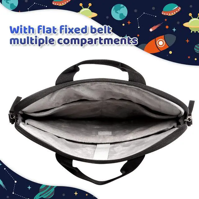 Alt view image 5 of 5 - Choco Mocha Kids Tablet Sleeve Bag for Boys, 12.5 Inch Tablet Carrying Case for Fire 7 8 HD 8 10, Chromebook, Kindle Kids Edition, iPad Bag for Kid, Black