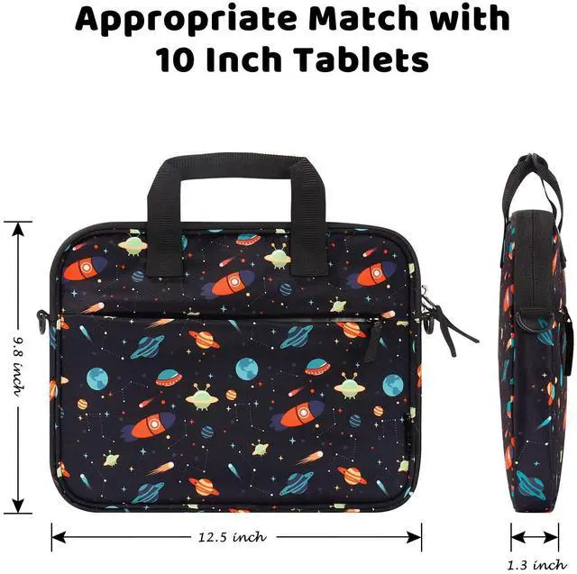 Alt view image 4 of 5 - Choco Mocha Kids Tablet Sleeve Bag for Boys, 12.5 Inch Tablet Carrying Case for Fire 7 8 HD 8 10, Chromebook, Kindle Kids Edition, iPad Bag for Kid, Black