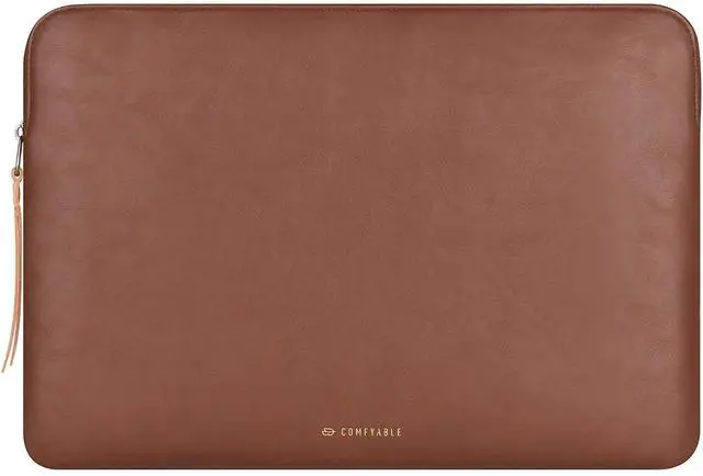 Main image of Comfyable Slim Protective Laptop Sleeve Compatible with 13/13.3/14 Inch MacBook Air & MacBook Pro, Mac Travel Case, Laptop Pouch, Slim PU Leather Cover M4/M3/M2/M1 2025-2021, Brown