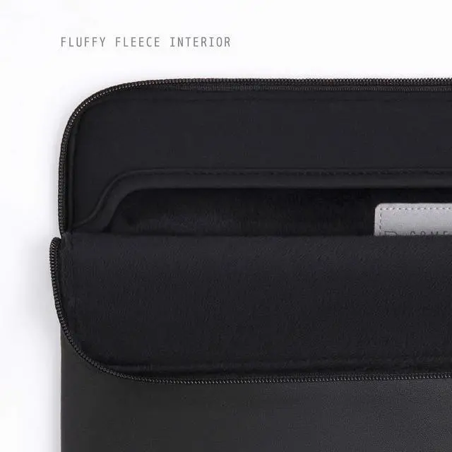 Alt view image 3 of 5 - Comfyable Slim Protective Laptop Sleeve with Accessory Pouch Compatible with 13/13.3/14 Inch MacBook Pro & MacBook Air, Mac Travel Case, Slim PU Leather Laptop Cover M4/M3/M2/M1 2025-2021, Black