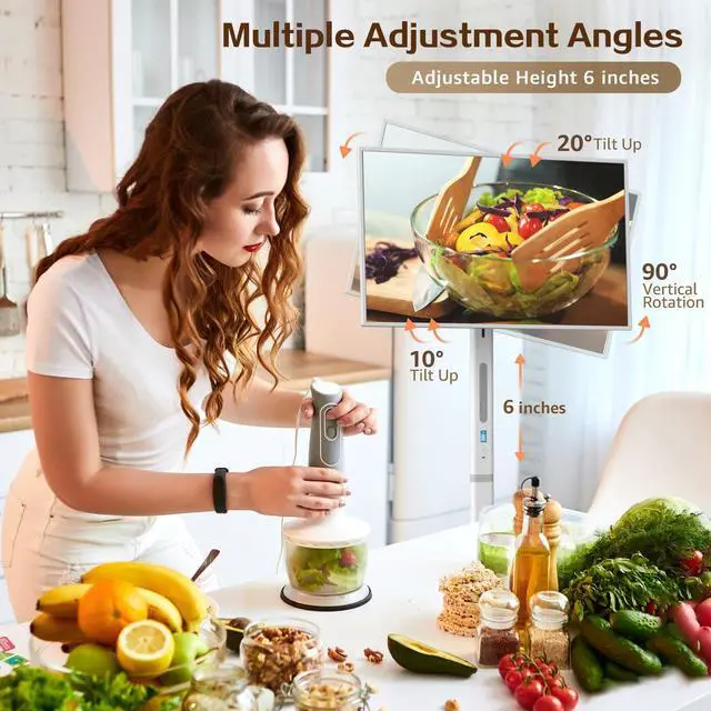Alt view image 5 of 5 - 32" Portable TV 1080P Touch Screen Monitor on Wheels, Android OS 13 Built-in Battery, Detachable Camera and Stand, Full Swivel Rotation Rolling Tablet for Kitchen, Bedroom, Outdoors