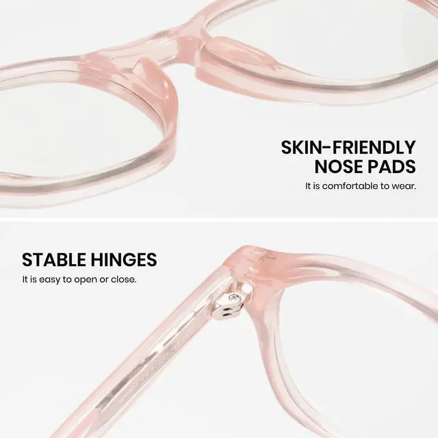Alt view image 5 of 5 - Cyxus Photochromic Glasses Both Frames and Lenses Color Changing with Blue Light Blocking UV Protection(8230i51 Pink to Green)