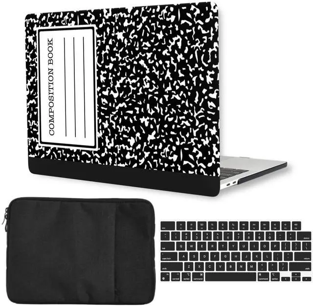 Main image of Laptop Case Compatible with MacBook Pro 15 Inch Cover Model A1398 2015 2014 2013 2012 Version with Retina Display, Plastic Hard Case Shell & Sleeve Bag & Keyboard Cover, Composition Book