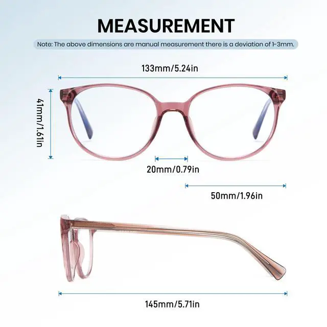 Alt view image 5 of 5 - Cyxus Round Blue Light Glasses Women Men Retro Circular Computer Glasses Anti Blue Light Blockers 8149