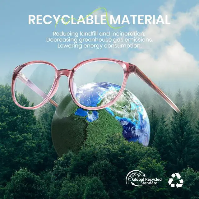 Alt view image 2 of 5 - Cyxus Round Blue Light Glasses Women Men Retro Circular Computer Glasses Anti Blue Light Blockers 8149