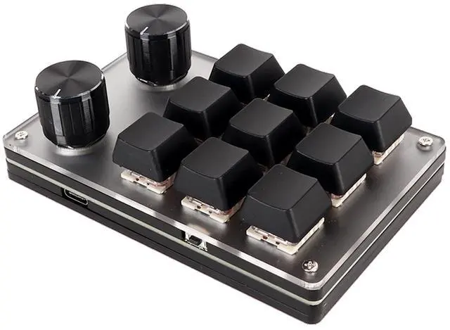 Main image of Denash Programmable Macro Keyboard,6 Key Keypad Mechanical Programmable Gaming Keyboard,One Handed Mechanical Keyboard with 2 Custom Knob for PC