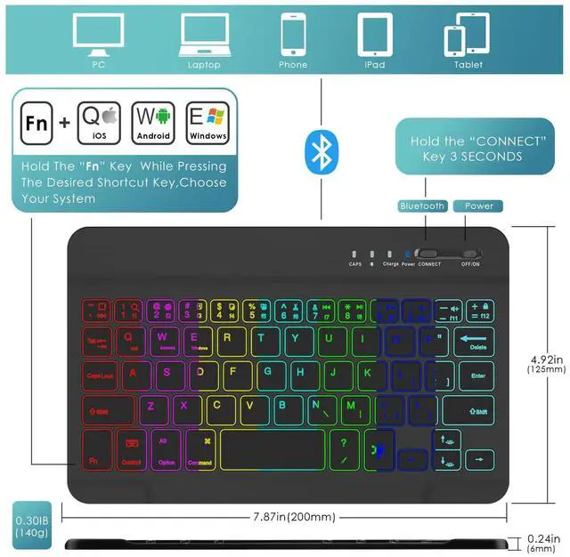Alt view image 3 of 5 - DETUOSI Backlit Keyboard Case for Samsung Galaxy Tab A7 Lite 8.7" 2021 (SM-T220/T227U) with S Pen Holder, 3 Viewing Angles Folio Leather Book Cover with Magnetic Closure + Wireless Keyboard Detachable