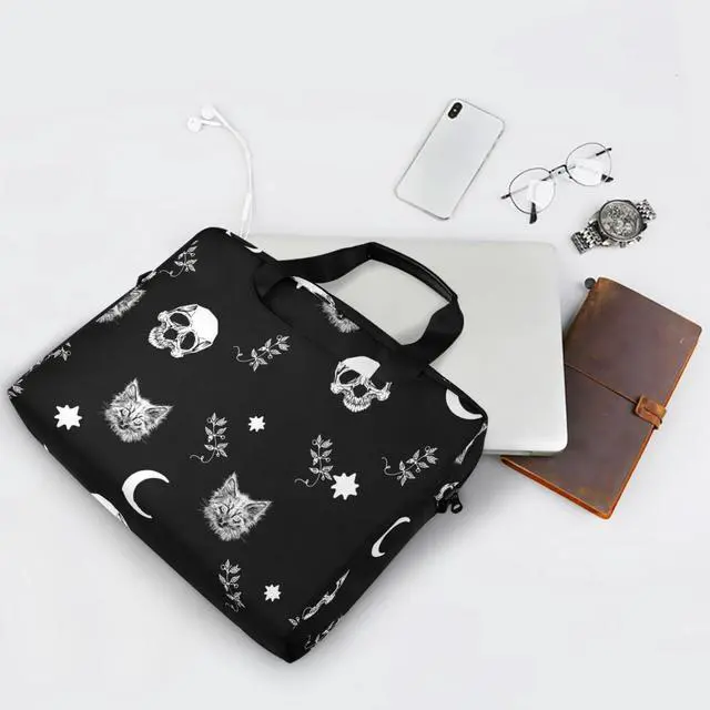 Alt view image 5 of 5 - Skull Cat Moon Laptop Case 15.6 inch Computer Bag Waterproof Laptop Briefcase Laptop Bag for Women & Men