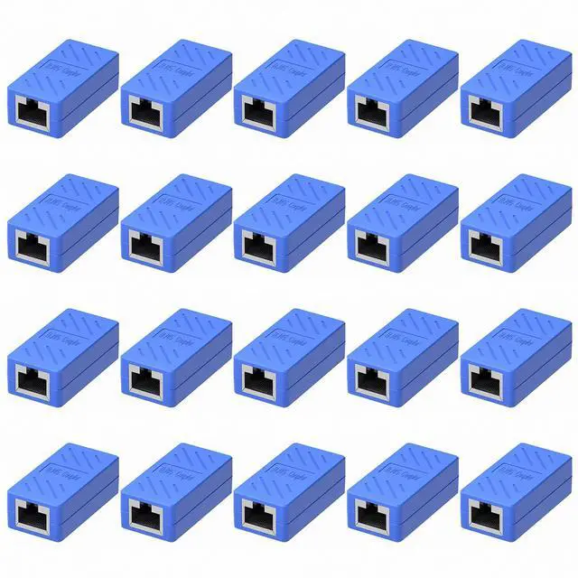 Main image of Dingsun RJ45 Coupler, Ethernet Extender Female to Female Ethernet Coupler for Cat7/ Cat6/ Cat5/ Cat5e(20Pack, Blue)