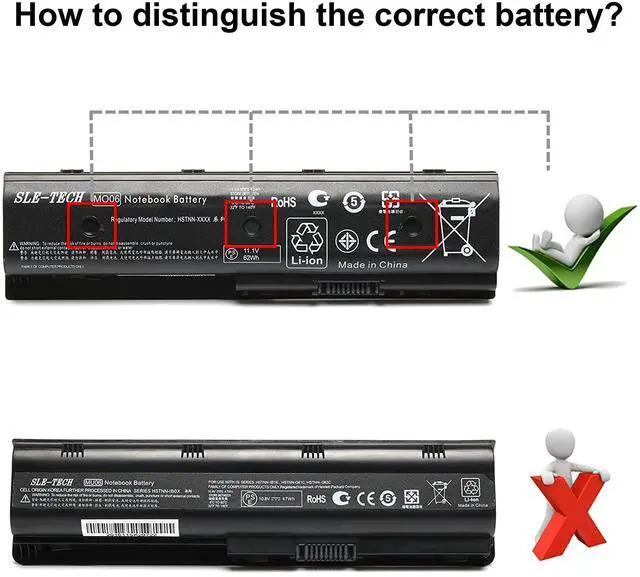 Alt view image 4 of 5 - SLE-TECH Laptop Battery for 671731-001- HP Battery-MO06/MO09 Pavilion dv4-5000 dv6-7000 dv7-7000 dv7t-7000 HP Envy M6-1045DX M6-1035DXPN HSTNN-LB3N 672412-001 Notebook Battery 1 Year Warranty