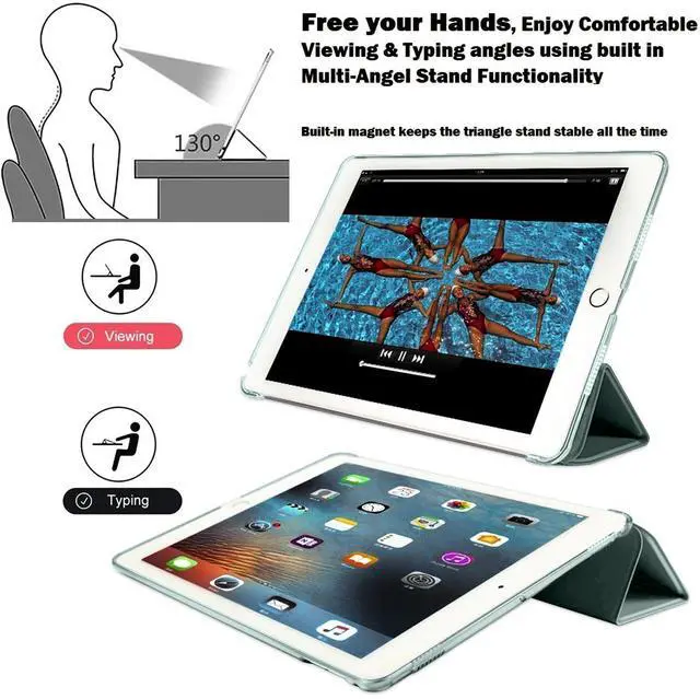 Alt view image 5 of 5 - DuraSafe Cases for iPad PRO 12.9 Inch 2nd Gen [ Pro 12.9 2017 2 Gen ] MQDC2LL/A MQDD2LL/A MQDA2LL/A MP6H2LL/A MP6J2LL/A MP6G2LL/A MPL02LL/A Ultra Slim Smart Auto Sleep/Wake PC Cover - Dark Green