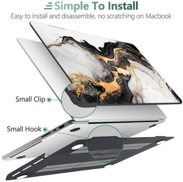 Alt view image 4 of 5 - DONGKE for M4 MacBook Pro 16 Inch Case 2024 2023 2021 A3403 A3186 M3 A2991 M2 A2780 M1 A2485 Pro/Max Chip, Plastic Hard Shell Case & Keyboard Cover for Mac Pro 16 with Touch ID, Abstract Marble