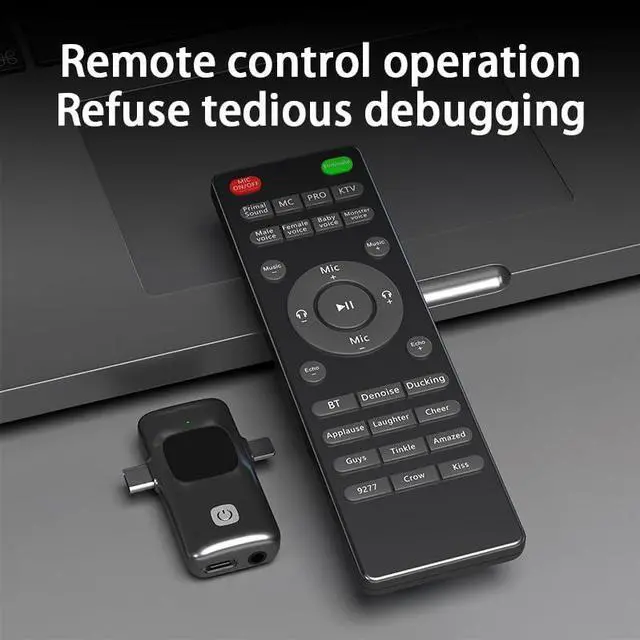 Alt view image 4 of 5 - Doslnlya E8 Wireless Neckband Headset, Built-in Sound Card Noise Cancelling Microphone, Remote Control, Great for Gaming, Live, TikTokk Video, PC/Phone/Tablet Compatible