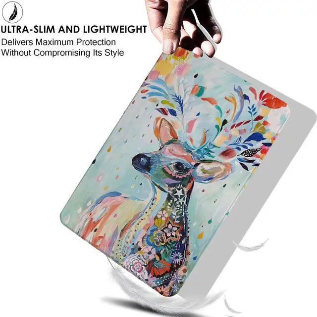 Alt view image 5 of 5 - DuraSafe Cases for iPad 5th 2017 6th 2018 Gen 9.7 Inch [iPad 5 6 Gen ] A1893 A1954 A1822 A1823 UltraSlim Lightweight Shock Absorbant Flexible TPU Protective Clear Case - Deer Print