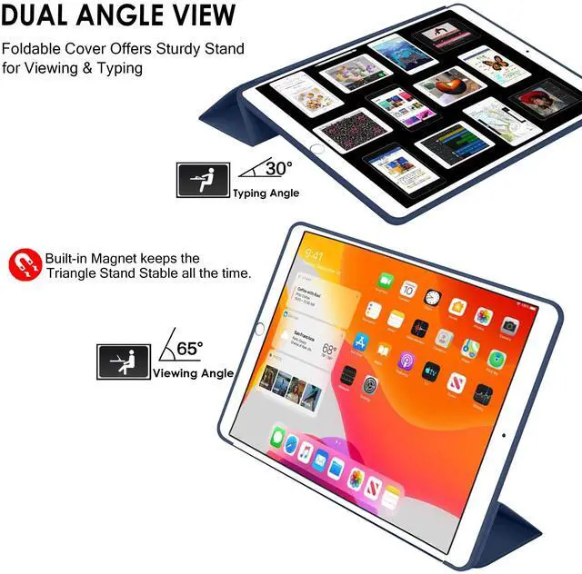 Alt view image 4 of 5 - DuraSafe Cases for iPad 2016 Pro 9.7 inch Cover A1673 MLMP2LL/A MM172LL/A MLMN2LL/A MLMQ2LL/A A1674 A1675 MLMW2LL/A MLMX2LL/A MM192LL/A MLMV2LL/A MLN02LL/A MLMY2LL/A MLN12LL/A MLPX2LL/A - Navy Blue
